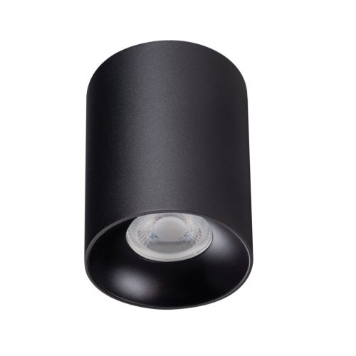 Kanlux mennyezeti spot lámpatest GU10 foglalattal, Ø85 mm, henger alakú, matt fekete, alumínium, RITI
