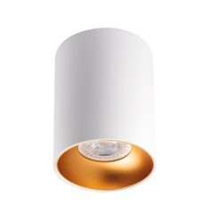   Kanlux mennyezeti spot lámpatest GU10 foglalattal, Ø85 mm, henger alakú, fehér/arany, alumínium, RITI