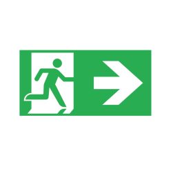   Kanlux 123x246 mm, vészkijárat jelző piktogram, PICTO ONTEC S D2 - jobbra mutató menekülési irány