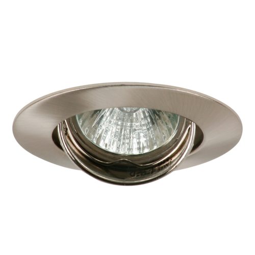 Kanlux Gx4, 12V, IP20, Ø64 mm, szatén króm, acél házas, kerek, 15°-ban állítható mennyezeti spot lámpatest, CEL