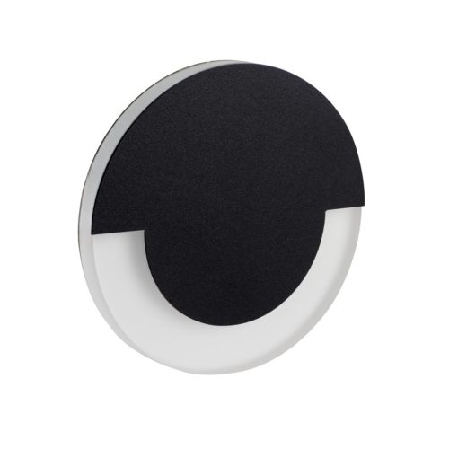 Kanlux 12V, 0,8W, 14 lm, 4000K, Ø70 mm, fekete színű, szálcsiszolt rozsdamentes acél házas, természetes fehér lépcsővilágító LED, SOLA LED