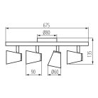 Kanlux 4xGU10, IP20, Ø110mm, fekete/ezüst, alumínium házas fali-mennyezeti lámpatest, ENALI