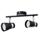 Kanlux 2xGU10, Ø60 mm, fekete, acél házas fali-mennyezeti lámpatest, ENALI - vízszintesen, függőlegesen állítható
