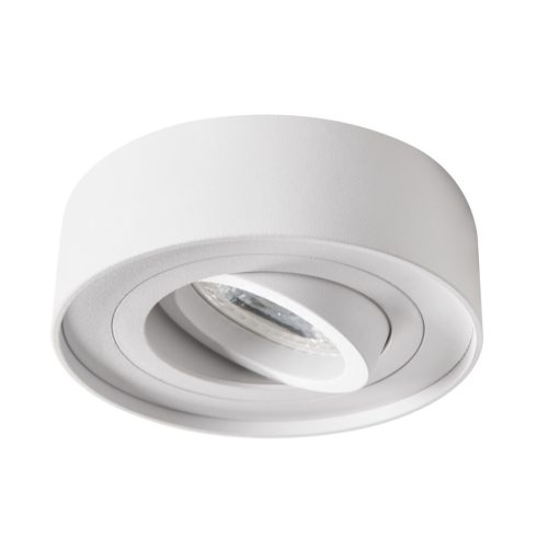 Kanlux 30°-os szögben állítható, Ø98 mm, GU10, IP20, fehér színű, alumínium, acél házas, kerek spot lámpa keret, MINI BORD