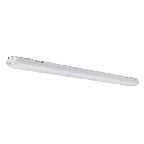 Kanlux 43W, 6100 lm, 4000K, IP65, IK08, szürke, polikarbonát házas, 70x1480 mm, természetes fehér por- és páramentes LED lámpatest, FUTORIO - opál búrával