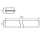 Kanlux 28W, 4500 lm, 4000K, IP65, IK08, szürke, polikarbonát házas, 70x1180 mm, természetes fehér por- és páramentes lámpatest, FUTURIO LED - opál búrával