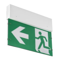   Kanlux 0,9W, 5000K, 194x250 mm, fehér, műanyag házas, hideg fehér vészvilágító lámpatest, ONTEC G - balra mutató piktogrammal ellátott