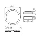 Kanlux süllyesztett lámpatest, 12W, 720 lm, Ø169 mm, 110°, 3000K, IP44, kerek, fehér, alumínium házas, ROUNDA V2LED