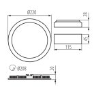 Kanlux süllyesztett lámpatest, 18W, 1260 lm, Ø220 mm, 110°, 4000K, IP44, kerek, fehér, alumínium házas, ROUNDA V2LED