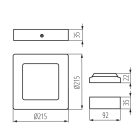 Kanlux felületre szerelhető lámpatest, 18W, 1260 lm, 215x215 mm, 110°, 4000K, IP20, szögletes, fehér, KANTI V2LED