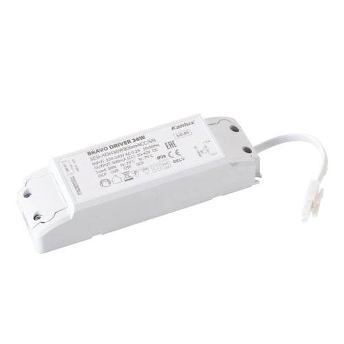 Kanlux, 36W, LED tápegység 220-240V, IP20, fehér, BRAVO DRIVER 36W - megbízható LED panel meghajtó, 5 év garancia
