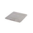 Kanlux, rozsdamentes acél, padlóba süllyesztett BIURO padlódoboz, 250V AC/16A, 90x120x120 mm, 3 modul, POP-UP fém szögl. 1+1/2xM45, Logi – kábelrendezéshez