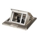 Kanlux, alumínium, padlóba süllyesztett BIURO+ padlódoboz, POP‑UP fém szögl. 1+1/2xM45, 250V AC/16A, IP20, 90x120x120 mm, 3 modul, Logi – kábelrendezéshez