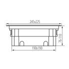 Kanlux, műanyag, padlóba süllyesztett BIURO+ padlódoboz, 250V AC/16A, IP20, 110x225x245 mm, 12 modul, Logi – 6xM45 rögzítéssel kábelrendezéshez