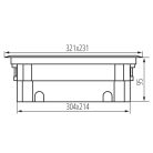 Kanlux, antracit, padlóba süllyesztett BIURO+ padlódoboz, 250V AC/16A, IP20, 95x231x321mm, 16 modul, 8xM45, Logi – padlóbeépített kábelrendezéshez