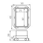 Kanlux 343x435x200 mm, 1000g, acél, BIURO süllyesztődoboz padlódobozokhoz, BIURO+ 04-0072-100 – elektromos szerelvények rejtett telepítéséhez