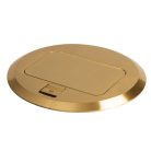 Kanlux, matt réz, padlóba süllyesztett BIURO+ padlódoboz, POP‑UP fém kerek, 250V AC/16A, IP20, 150mm átmérő, 3 modul, Logi – kábelrendezéshez