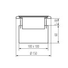 Kanlux, matt réz, padlóba süllyesztett BIURO+ padlódoboz, POP‑UP fém kerek, 250V AC/16A, IP20, 150mm átmérő, 3 modul, Logi – kábelrendezéshez
