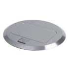 Kanlux, alumínium, padlóba süllyesztett BIURO+ padlódoboz, POP‑UP fém kerek, 250V AC/16A, IP20, 150mm átmérő, 3 modul, Logi – kábelrendezéshez