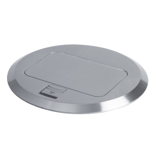 Kanlux, alumínium, padlóba süllyesztett BIURO+ padlódoboz, POP‑UP fém kerek, 250V AC/16A, IP20, 150mm átmérő, 3 modul, Logi – kábelrendezéshez
