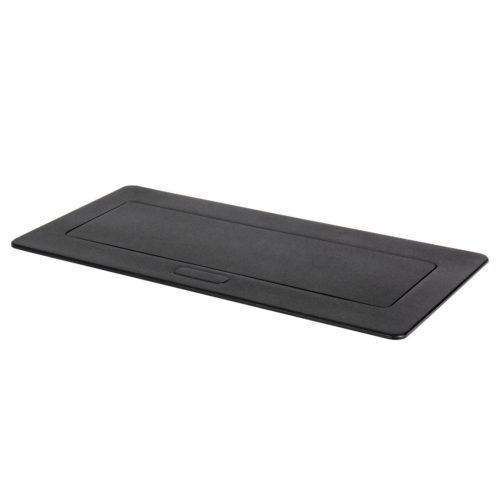 Kanlux, fekete, padlóba süllyesztett Soft POP‑UP fém asztali doboz, 250V AC/16A, IP20, 70x120x240 mm, 6 modul, Logi – kábelrendezéshez