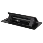 Kanlux, fekete, padlóba süllyesztett Soft POP‑UP fém asztali doboz, 250V AC/16A, IP20, 70x120x240 mm, 6 modul, Logi – kábelrendezéshez