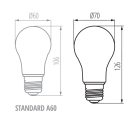 Kanlux XLED 18W, 2450 lm, 4000K, 320°, A70, E27, természetes fehér LED fényforrás - hagyományos izzó alakú, széles fényeloszlás