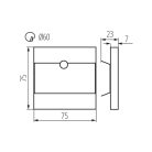 Kanlux 0,8W, 13 lm, 12V, 3000K, 75x75 mm meleg fehér süllyeszthető szögletes rozsdamentes acél mozgásérzékelős lépcsővilágító