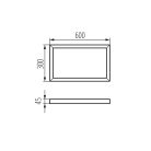 Kanlux 300x600x45 mm, 1788g, fekete, acél BRAVO kiemelő keret, ADTR 3060 B – LED panel adapter kiemeléshez