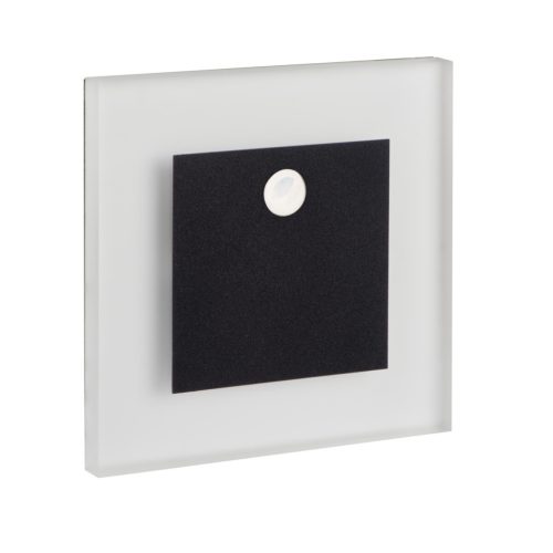 Kanlux 0,8W, 14 lm, 12V, 4000K, 75x75 mm természetes fehér süllyeszthető szögletes rozsdamentes acél mozgásérzékelős lépcsővilágító - 50 000 h élettartam