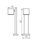Kanlux kerti lámpatest GU10 foglalattal, 500 mm, IP44, szögletes, antracit, alumínium, GORI