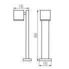 Kanlux kerti lámpatest GU10 foglalattal, 800 mm, IP44, szögletes, antracit, alumínium, GORI