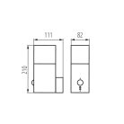 Kanlux kerti lámpatest E27 foglalattal, 210 mm, IP44, szögletes, antracit, alumínium, VADRA