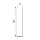 Kanlux kerti lámpatest E27 foglalattal, 800 mm, IP44, szögletes, antracit, alumínium, VADRA