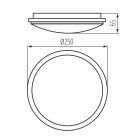 Kanlux 18W, 1600 lm, 4000K, IP54, RA80, Ø250 mm, fehér, műanyag házas, kerek, természetes fehér LED mennyezeti lámpatest, ORTE LED