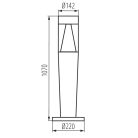 Kanlux kerti lámpatest 3xGU10 foglalattal, 1070 mm, IP54, szögletes, grafit, műanyag, INVO TR