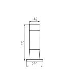 Kanlux kerti lámpatest E27 foglalattal, 470 mm, IP54, szögletes, grafit, műanyag házas, INVO OP