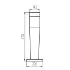 Kanlux kerti lámpatest E27 foglalattal, 770 mm, IP54, szögletes, grafit, műanyag házas, INVO OP