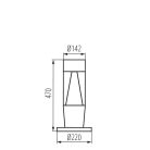 Kanlux kerti lámpatest GU10 foglalattal, 470 mm, IP54, henger alakú, grafit, műanyag, INVO TR