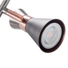 Kanlux 3xGU10, ezüst/réz, acél házas, Ø65 mm fali-mennyezeti lámpatest, MILENO - vízszintesen, függőlegesen állítható