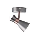 Kanlux GU10, ezüst/rézszínű, acél házas, Ø65 mm fali-mennyezeti lámpatest, MILENO - vízszintesen, függőlegesen állítható