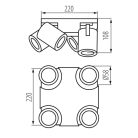 Kanlux 4xGU10, fehér, alumínium házas, Ø58 mm fali-mennyezeti lámpatest, LAURIN - vízszintesen, függőlegesen állítható