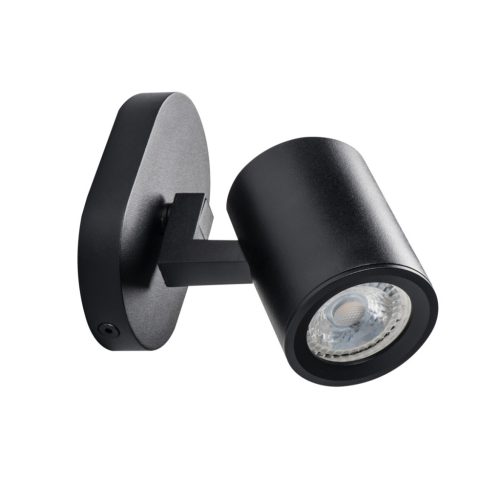 Kanlux GU10, IP20, Ø58mm, fekete, alumínium házas fali-mennyezeti lámpatest, LAURIN
