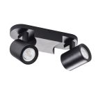 Kanlux 2xGU10, fekete, alumínium házas, Ø58 mm fali-mennyezeti lámpatest, LAURIN - vízszintesen, függőlegesen állítható