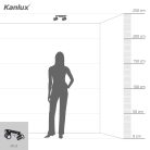 Kanlux 2xGU10, fekete, alumínium házas, Ø58 mm fali-mennyezeti lámpatest, LAURIN - vízszintesen, függőlegesen állítható