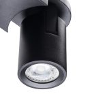 Kanlux 2xGU10, fekete, alumínium házas, Ø58 mm fali-mennyezeti lámpatest, LAURIN - vízszintesen, függőlegesen állítható
