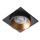 Kanlux 12V, 92x92 mm, GU10, IP20, fekete, arany színű, alumínium házas, négyszög spot lámpa keret, SIMEN DSL