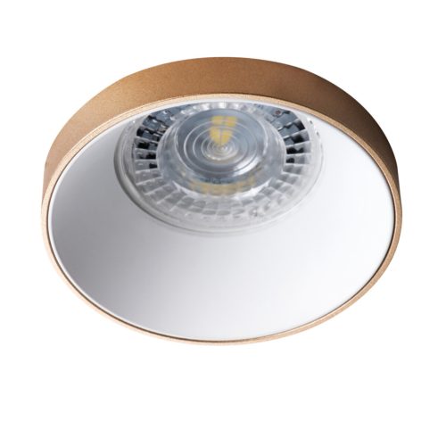 Kanlux 12V, Ø75 mm, GU10, IP20, arany, fehér színű, alumínium házas, kerek spot lámpa keret, SIMEN DSO