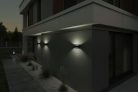 Kanlux 8W, 140 lm, 4000K, 80x220, IP54, grafit színű, alumínium házas, természetes fehér kültéri homlokzati lámpatest, BISO LED - két oldalról világító