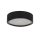 Kanlux 20W, IP20, E27, Ø275 mm, kerek, fekete, fa házas LED mennyezeti lámpatest, JASMIN
